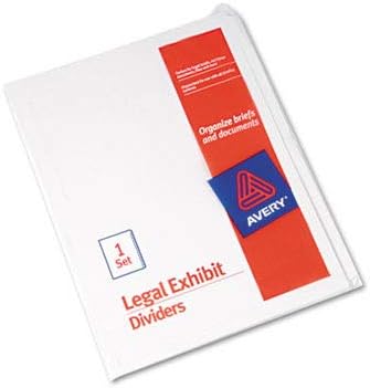 Avery Blank Tab Legal Exhibit Binder Dividers, White Unlaminated Tabs, Letter-Size, Standard Collated 25-Tab Set (11959)