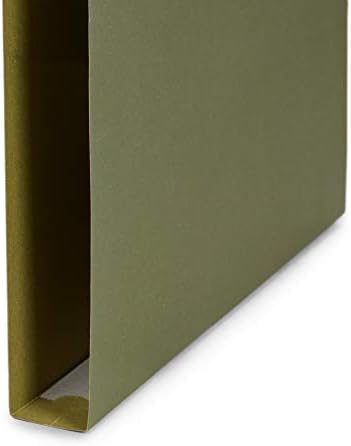 Blue Summit Supplies Hanging File Folders Extra Capacity 1 inch, Hanging File Folders 1 inch Expansion, Designed for Bulky Files and Charts, Letter Size, Standard Green, 25 Pack