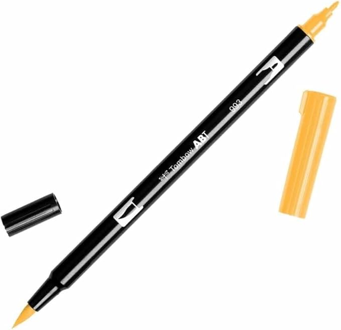 Tombow 56620 Dual Brush Pen Art Marker, 993 - Chrome Orange, 1-Pack. Blendable, Brush and Fine Tip Marker