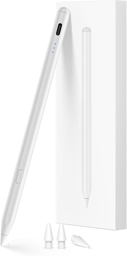 KEEPRO Stylus Pen for iPad 2018-2025, USB-C Fast Charging Pencil, Pixel-Perfect Tilt Sensitivity for iPad 11/10/9/8/7/6/A16, Mini 7/6/5, Air M3/M2 11"/13"/5/4/3, Pro M4 13"/12.9″/11″