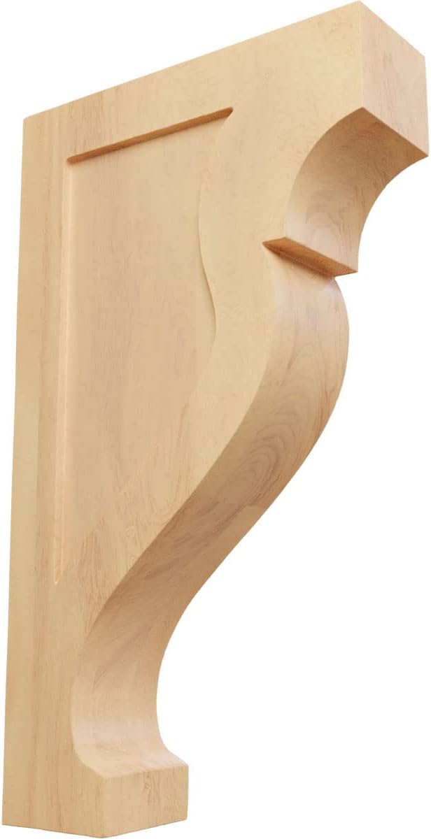 Ekena Millwork CORW03X08X14RKRO Large Rockport Wood Corbels, 2 1/2"W x 8"D x 14"H, Red Oak