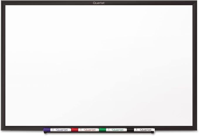 Quartet Whiteboard, Non-Magnetic Dry Erase White Board, 3' x 2', Total Erase, Black Aluminum Frame (S533B)