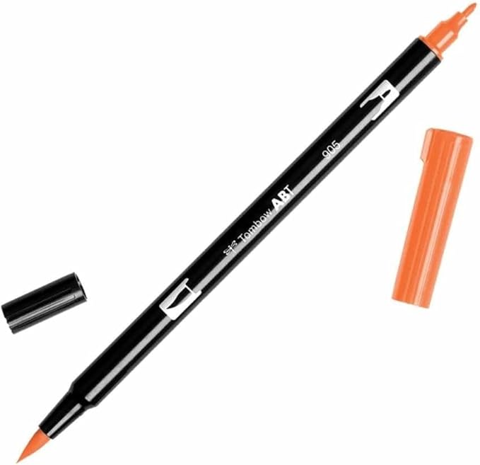 Tombow Dual Brush Pen Art Marker, 905 - Red, 1-Pack