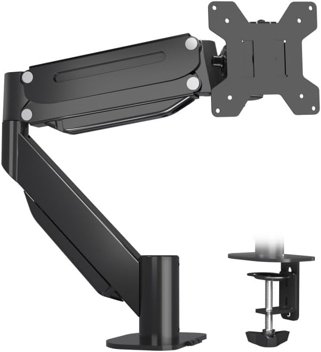 Suptek Ultrawide Single Monitor Arm Mount for 17 to 43 Inch Heavy Duty Curved Screen,Holds 28.6 lbs,Adjustable Gas Spring Monitor Arm Desk Mount Stand,75/100 Vesa Mount,Black(MD71M)