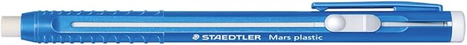 STAEDTLER 6-Pack Mars Plastic Eraser Pen with Refillable Holder, German-Made Eraser for Pencils, Smudge-Free & Tear-Free Precision, Retractable Design with Clip, Blue, 6 Count