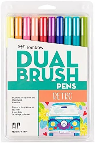Tombow Dual Brush Pen Art Markers (10-Pack, Retro)