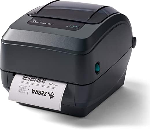 Zebra - GK420t Thermal Transfer Desktop Printer for Labels, Receipts, Barcodes, Tags, and Wrist Bands - Print Width of 4 in - USB and Ethernet Port Connectivity (Renewed)