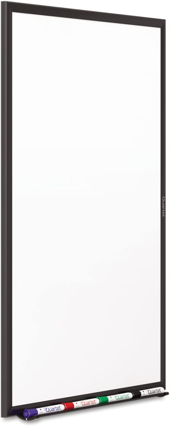 Quartet Whiteboard, Non-Magnetic Dry Erase White Board, 5' x 3', Total Erase, Black Aluminum Frame (S535B)