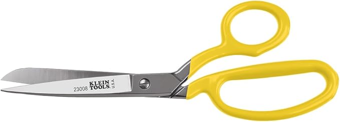 Klein Tools 23008 Premium Forged Heavy Duty Bent Trimmer Scissors, Made in USA, 8-Inch Multipurpose Durable Household Scissors, Perfect for Kitchen, Sewing, Crafts, Office