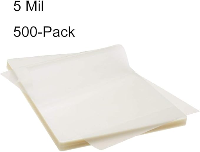 BESTEASY Thermal Laminating Pouches, 5 mil Thick, Clear 9 x 11.5 Inch Laminating Sheet Paper for Laminator, Holds 8.5 x 11 Inch Letter Size Sheets（500 Pack）