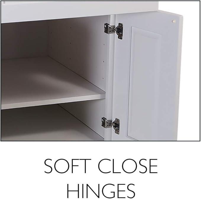 Design House Brookings Shaker Fully Assembled Wall Kitchen Cabinet W3036, 30 W x 12 D x 36 H, Painted White, Solid Wood, Design House, 569111