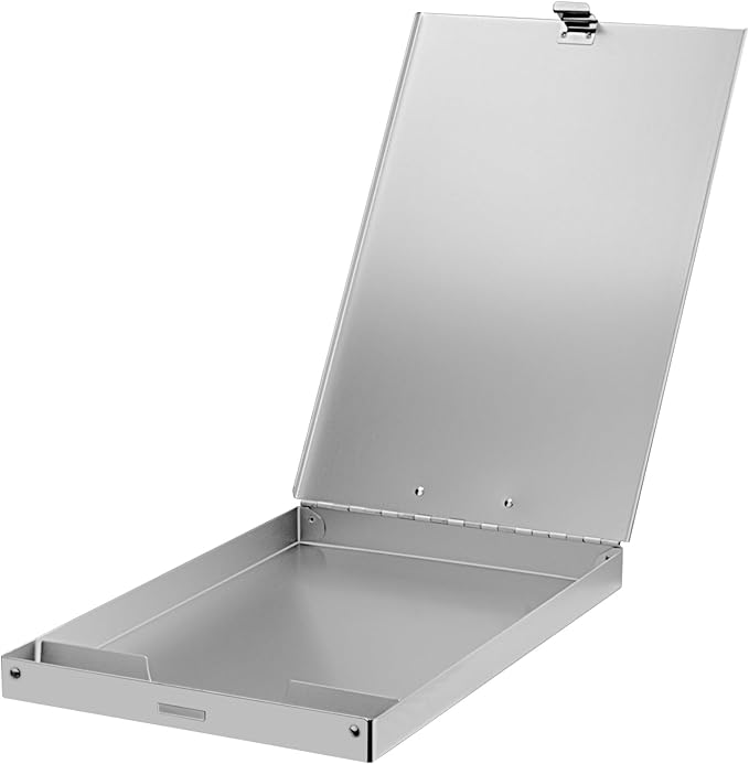 ZCZN Aluminum Clipboard with Storage, 2 Pack Recycled Metal Clipboard Box, Form Holder, Suitable for School, Office, Jobsite or Medical Staff, 9.25 x 13.78 Inches, Silver