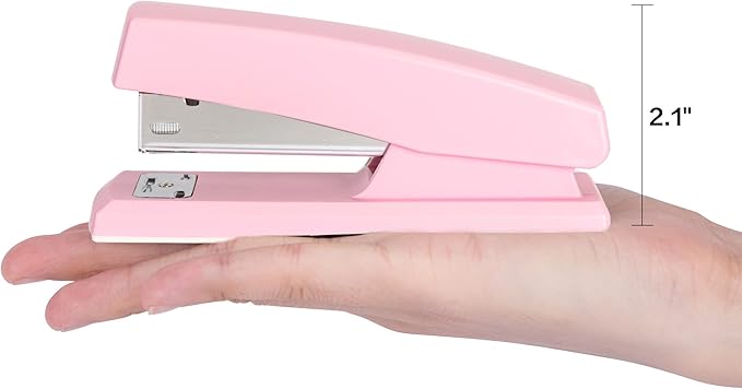 Deli Stapler, Desktop Staplers with 640 Staples, Office Stapler, 25 Sheet Capacity, Pink