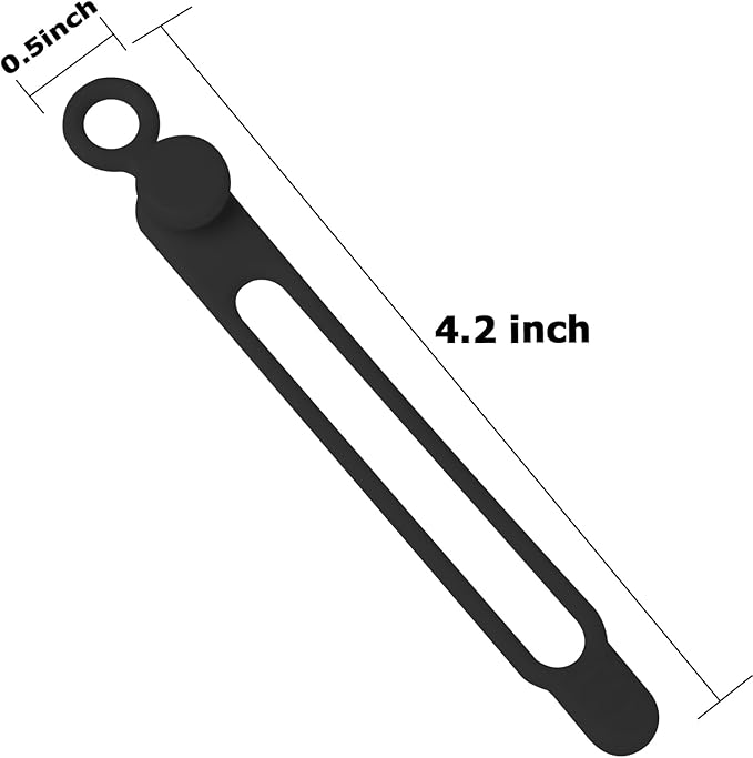 Nearockle 16Pcs Silicone Cable Straps Wire Organizer for Bundling Earphone, Phone Charger, Computer Cords, Reusable Cable Ties Cord Organizer in Home,Office,Kitchen,School(Black)