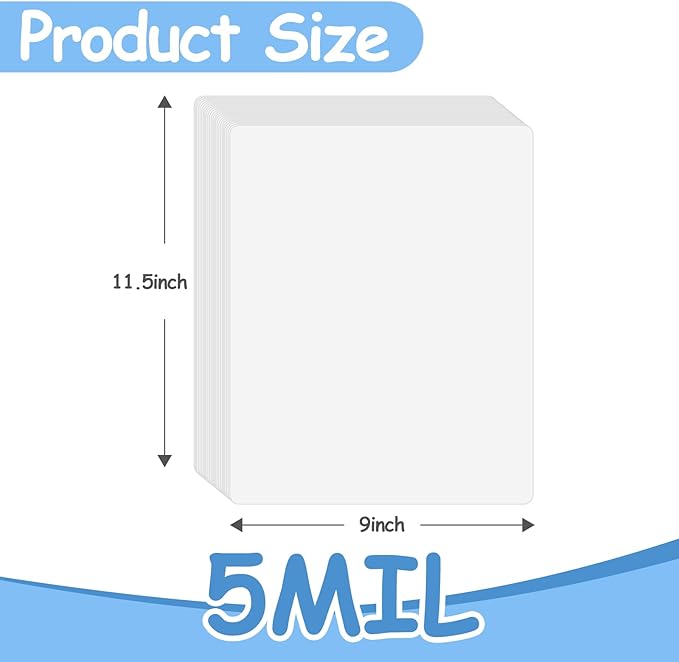 [5mil 200 Pack] InpourPack Laminating Pouches, 5 Mil Clear Thermal Laminating Pouches 9 x 11.5 Inch Laminating Sheets for Laminator, Holds 8.5 x 11 Inch Sheets