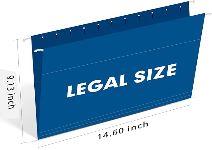 Hanging File Folders, RAZCC 60 Pack Reinforced Hanging Folders Legal Size, Designed for Bulky Files, Filing Cabinet, Adjustable Tabs, Assorted Colors