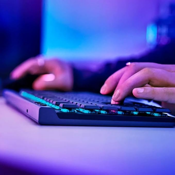 Logitech G515 TKL Wired Low Profile Gaming Keyboard, Fully Customizable RGB, Double-Shot PBT Keycaps, Tactile/Brown Switches - Black (Renewed)