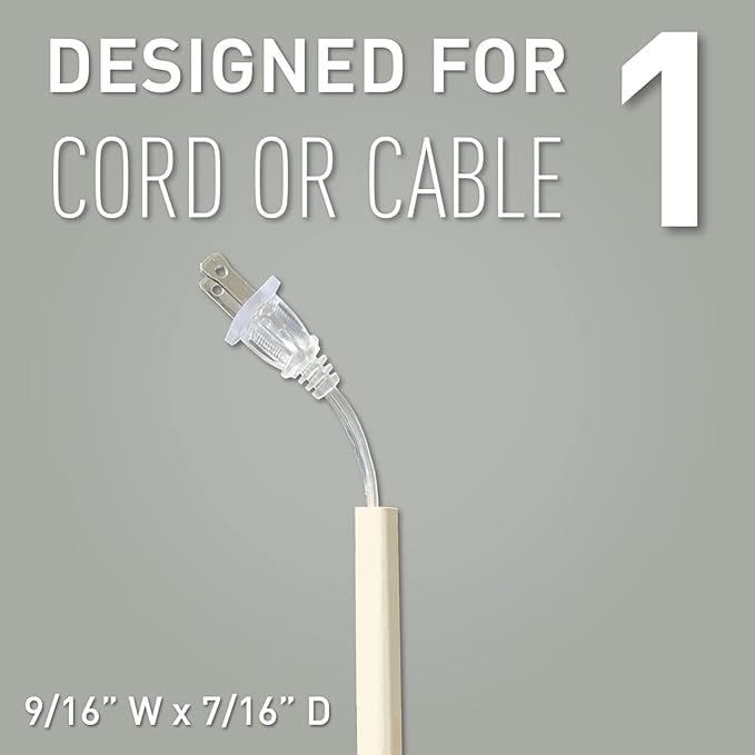 Legrand Wiremold C8 Cordmate Outside Elbow Elbow Cord Cover, Organizer for Wall, Holds 1 Cord or Cable, Ivory (1 Pack)