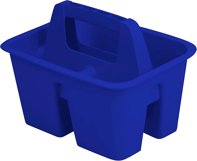 Storex Mini Classroom Caddy, Multipurpose Classroom Organizer with Handle, Blue, 12-Pack (01062U12C)