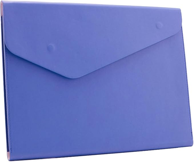 Enyuwlcm PU Leather A4 File Folder Document Holder Waterproof Portfolio Envelope Folder Case with Invisible Magnetic Closure (Purple, A4)