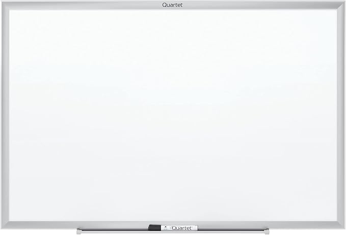 Quartet Whiteboard, Dry Erase Board, Magnetic, 6' x 4', Nano-Clean Surface Resists Ink Stains, Accessory Tray and 1 Dry Erase Marker, Silver Aluminum Frame (SM537)