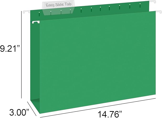 HERKKA Extra Capacity Legal Size Hanging File Folders, 30 Pack Reinforced Legal Size Hanging Folders with Heavy Duty 3 Inch Expansion, Designed for Bulky Files, Medical Charts, Assorted Colors