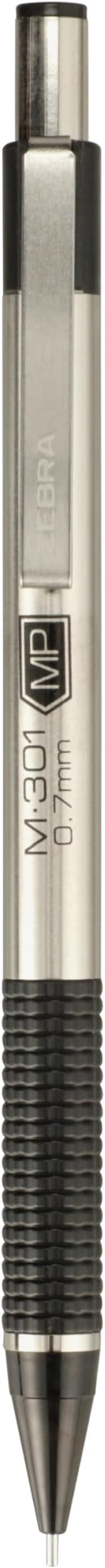 Zebra Pen, M-301 Mechanical Pencil, 0.7mm Point, Stainless Steel Barrel, Textured Grip, Smooth Writing Performance, Refillable, STEEL Series, 10-Count, (54319)