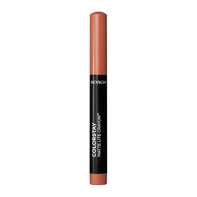 REVLON ColorStay Matte Lite Crayon Lipstick with Built-in Sharpener, Smudge-proof, Water-Resistant Non-Drying Lipcolor, 001 Tread Lightly, 0.049 oz