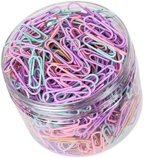 Macaron Colored Paper Clips, 1.1" Medium Paper Clip（28mm, 100pcs Paperclips for Office Supplies and Organization