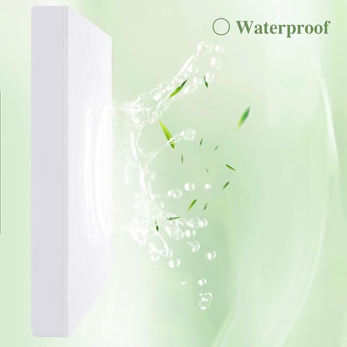 Twin XL Mattress Protector 2 Pack, Waterproof Mattress Pad Washable Rayon Mattress Cover Breathable Noiseless Bed Protector 3D Patterns 5" - 21'' Elastic Fitted Deep Pocket(White)