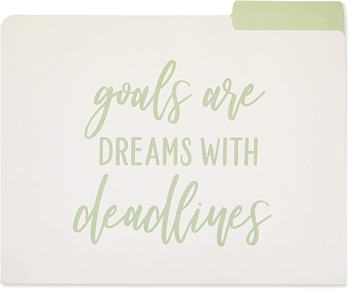 Paper Junkie Decorative File Folders, Letter Size for Women, Cute Earth Tone Aesthetic Office Supplies with Inspirational Sayings, 1/3 Cut Tabs (11.5 x 9.5 Inches) - Pack of 12 - Cute File Folders