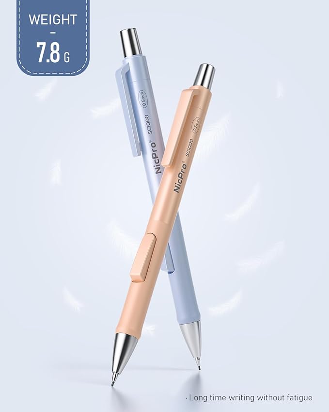 Nicpro 8 Pack Pastel Mechanical Pencil 0.7mm, Cute Fast Click Mechanical Pencils Set with 480PCS HB Lead Refills, 3 Erasers with Case, Aesthetic School Supplies for Writing Drawing Sketching