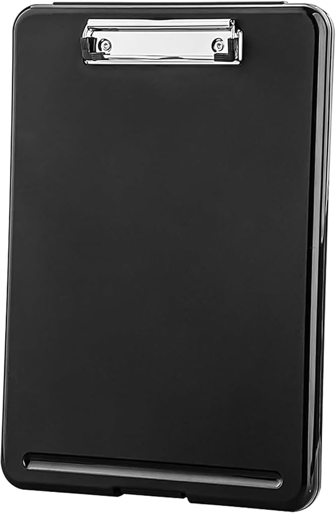 ZCZN Plastic A4 Form Storage Box Case, Clipboard Case, Suitable for School,Utility,Industrial Office, Medical Personnel,Black