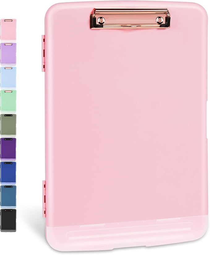 Sooez Clipboards with Storage, High Capacity Clip Boards 8.5x11 with Storage, Heavy Duty Nursing Clipboard Folder, Plastic Clipboard with Pen Holder for Women Teachers Work, School & Office Supplies