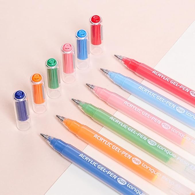 Acrylic Gel Pens for Coloring Books, Quick Dry 6 Pcs 1.0mm Fine Point Gel Marker Pen for Drawing, Journaling Art, Skin Color