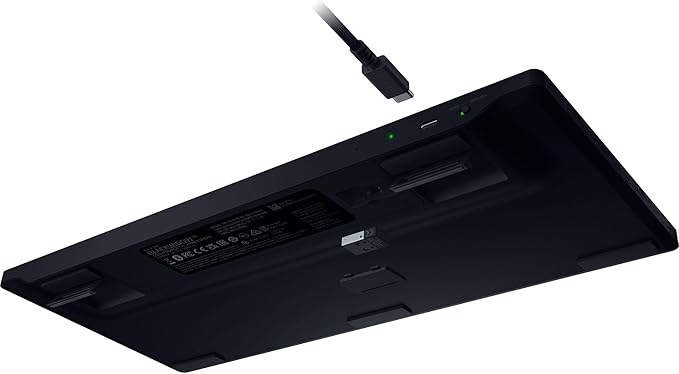 Razer BlackWidow V4 Low Profile TKL HyperSpeed Wireless Gaming Keyboard: Green Mechanical Switches - 2.4GHz Wireless & Bluetooth - Multi-Function Roller - 3 Control Buttons - Long Battery Life