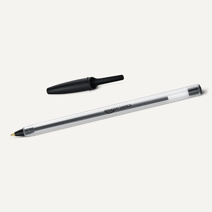Amazon Basics Ballpoint Pens, Medium Point 1.0mm, Black Ink, 36-Pack