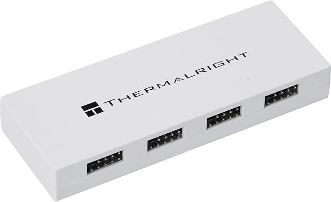 Thermalright Interal USB 2.0 Hub X5, SATA Powered, Magnetic Mount, 9-Pin USB Expansion for PC Motherboard (White)