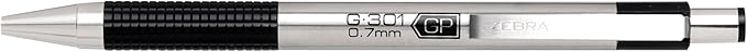 Zebra Pen F-301 Ballpoint Black and Blue Ink Fine Point 0.7mm Stainless Steel Retractable Pen, 6-Pack Plus 3 Refills – Easy-Glide Ink, Non-Slip Grip, Professional Design, Ideal for Office Use (27206)