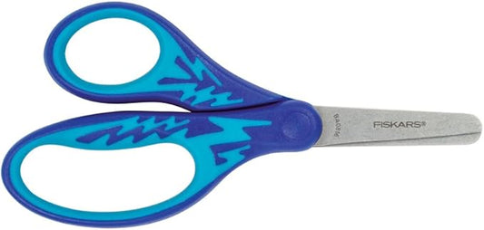 Fiskars Softgrip Blunt-Tip Kids Scissors, 7 Inch, Blue Lightning