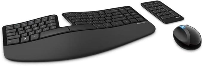 Microsoft Sculpt Ergonomic Wireless Desktop Keyboard and Wireless Mouse L5V-00001