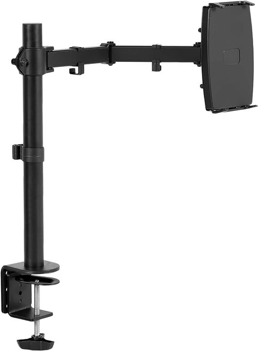 VIVO Universal Tablet Desk Mount, Single Arm Adapter for 2-in-1 Laptops, Holds up to 15.6 inch Portable Monitors Without VESA Holes, Fully Adjustable Stand, Black, STAND-V001UVM