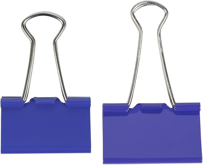 JAM PAPER Colorful Binder Clips Assortment - Medium & Large Size - Purple Binderclips - 27 Clips/Pack