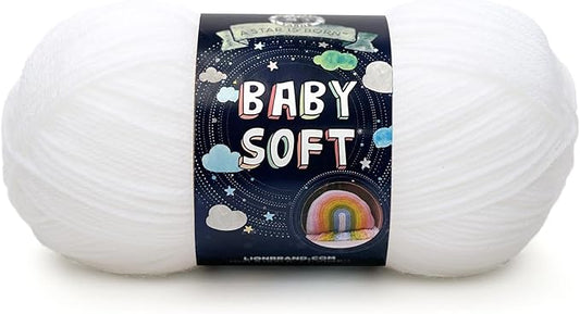 (1 Skein) Lion Brand Yarn Babysoft Baby Yarn Yarn, White