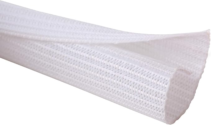 Alex Tech 10ft - 3/8 inch Cord Protector Wire Loom Tubing Cable Sleeve Split Sleeving for USB Cable Power Cord Audio Video Cable - Protect Cat from Chewing Cords - White