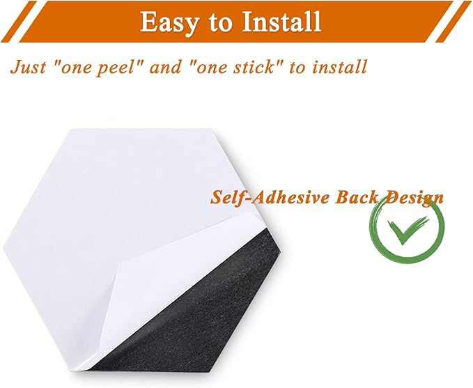 8Pcs Hexagon Felt Cork Board Tiles, Self Adhesive DIY Bulletin Board Pin Board for Office School Home Wall Decor Stickers Memos Photos Display (Gradual Grey)