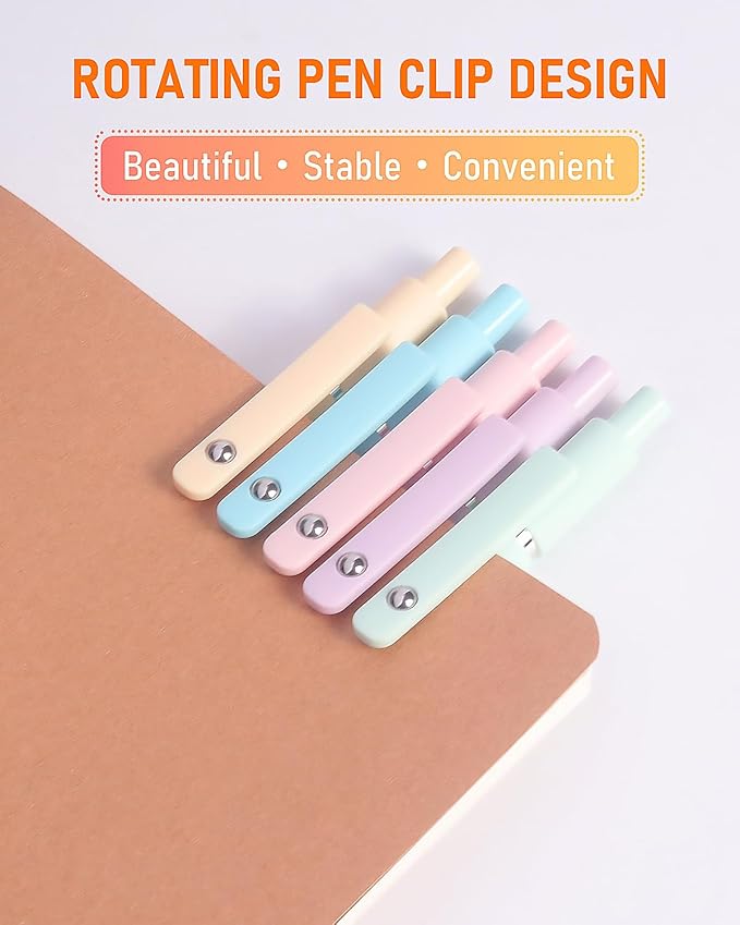 FIOVER Gel Pens, 5pcs Black Ink Medium Point 0.7mm Smooth Writing Pens with Comfort Grip, Aesthetic Ballpoint for Journaling School Office Supplies, Gifts for Women Men(5PCS Gradient Black Ink)