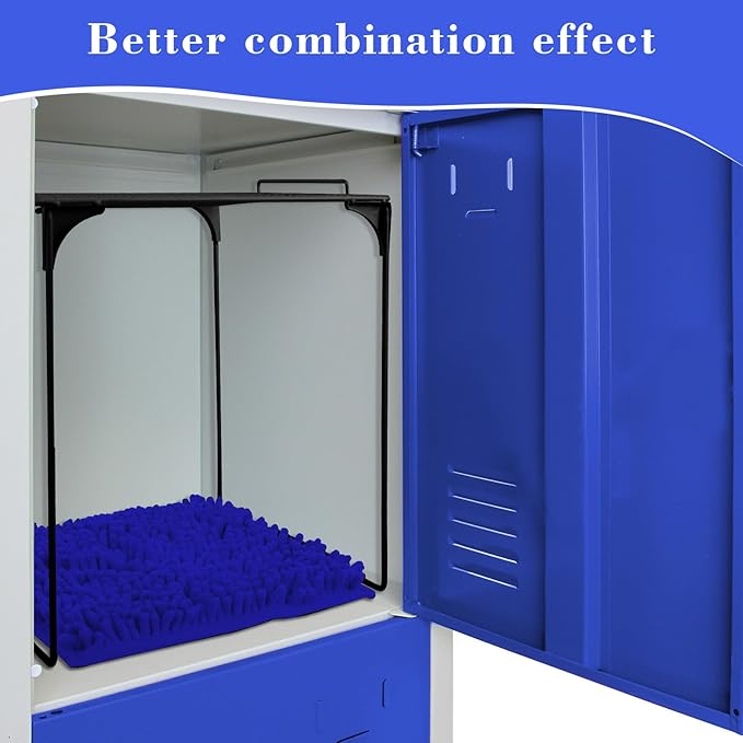 Locker Accessories Locker Organizer Shelf and Locker Carpet Decorating Kit Suitable for School, Office Back to School Essentials (1, Black Blue)