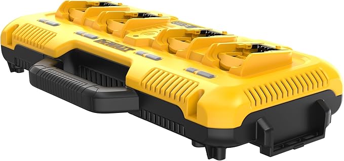 DEWALT Battery Charger for 12V MAX, 20V MAX and FLEXVOLT 20V/60V MAX Batteries, 8 Amp, 4 Port Simultaneous Fast Charging Station (DCB104)