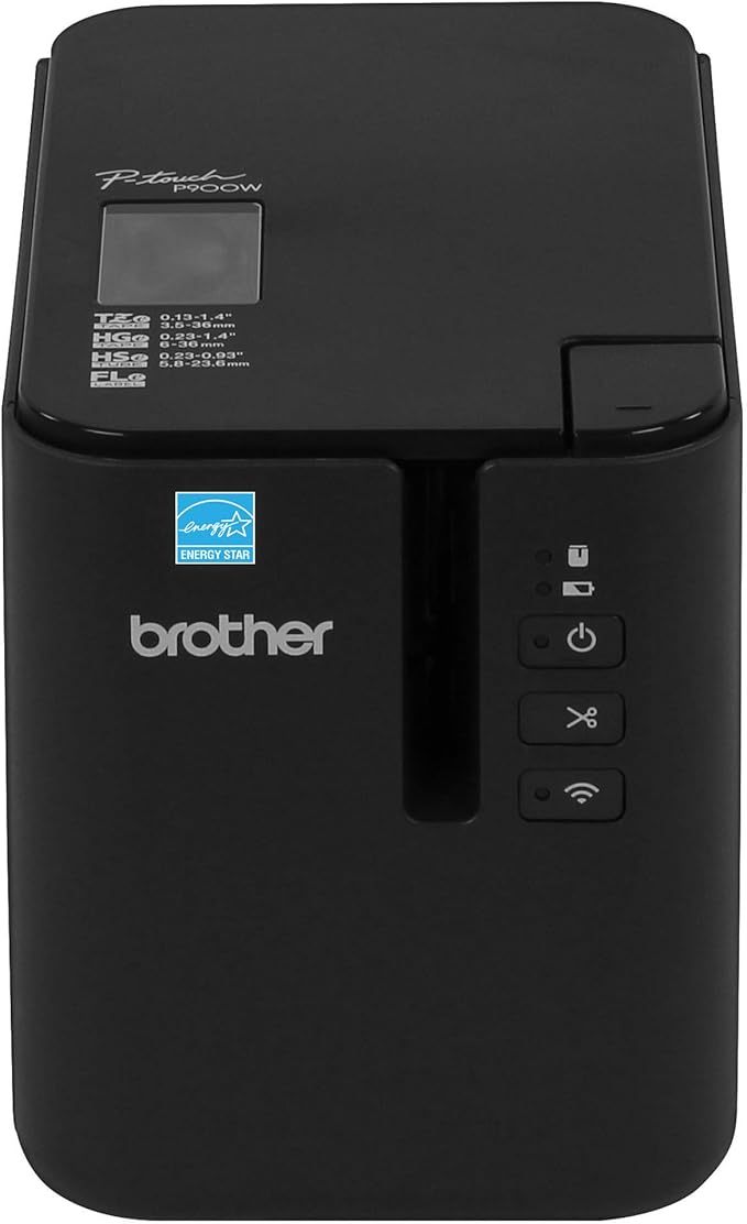 Brother P-Touch PT-P950NW Industrial Network Laminate Label Printer, Up to 36 mm Labels, Standard USB 2.0 and Serial, Ethernet, Built-in Wi-Fi®, Optional Bluetooth®,Black